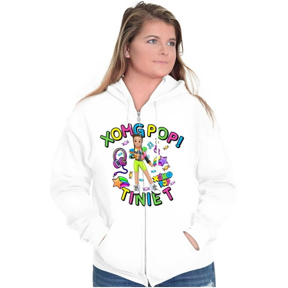 XOMG POP Tinie T Star Power Cartoon Women Plus Size Zipper Hoodie Brisco Brands 2X