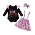 thumbnail image 2 of Baby Girl Halloween Outfit Fall Elements Long Sleeve Romper Suspender Skirt Clip 3 Piece Sets Size 3-6M, 2 of 9