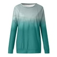 thumbnail image 3 of Hauts pour Femmes T-shirt Décontracté à Manches Raglan Col Rond Automne Hiver Dégradé de Couleur T-shirt Ample Décontracté Chemises pour Femmes Été en Liquidation, 3 of 4