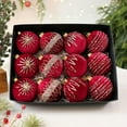 thumbnail image 5 of hulanddfd Christmas Tree Ball Ornament Set - 12Pcs Red Shatterproof Xmas Hanging Balls, Christmas Hanging Pendant for Tree Wreath and Wedding Holiday Party Decor 8cm/3.15", 5 of 6