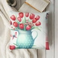 thumbnail image 3 of Happy Hello Spring Flower Throw Pillow Covers, Cushion Case Decoration for Sofa Couch, 3 of 5