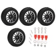 thumbnail image 1 of 4 unids 75mm 12 radios plata BRIM negro Discos de neumáticos gota agua patrón RC coche piezas actualización para wltoys 144001 1/14 off road vehículo, 1 of 8
