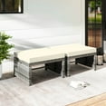 thumbnail image 2 of Costway Patio Ottomans Set of 2 PE Rattan Footstools with Removable Cushions & Metal Frame White, 2 of 9
