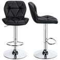 thumbnail image 6 of Topeakmart 2pcs Adjustable Modern PU Leather Swivel Bar Stools with Backrest, Black, 6 of 7