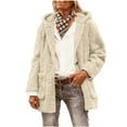 thumbnail image 2 of Karight Long Fleece Jacket Women Hooded - Sherpa Lined Trench Coat with Hood Long Sleeve Button Down Sherpa Cardigan, 2 of 7