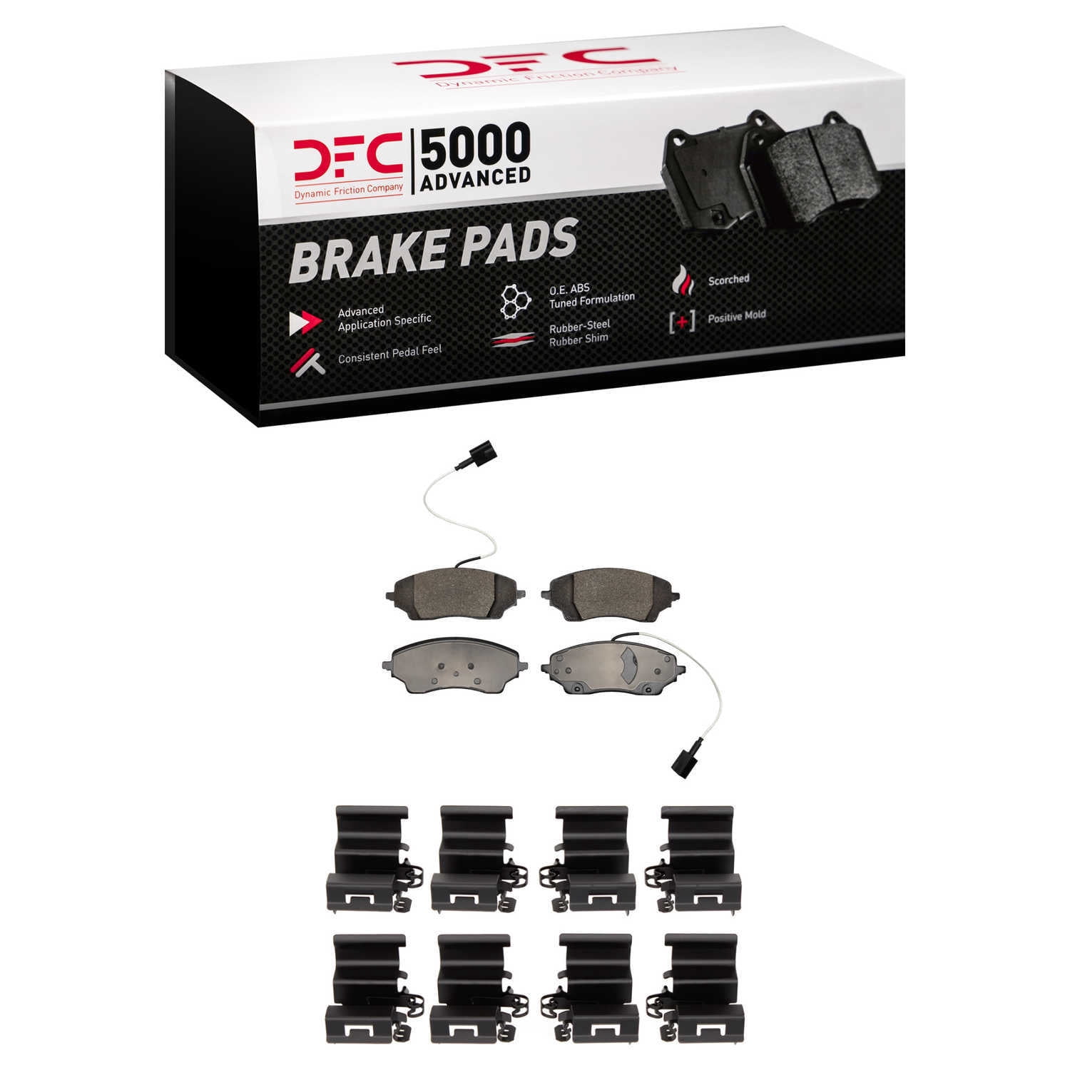 Dynamic Friction Company 1551-2467-01 DFC 5000 Advanced Brake Pads - Semi Metallic and Hardware Kit