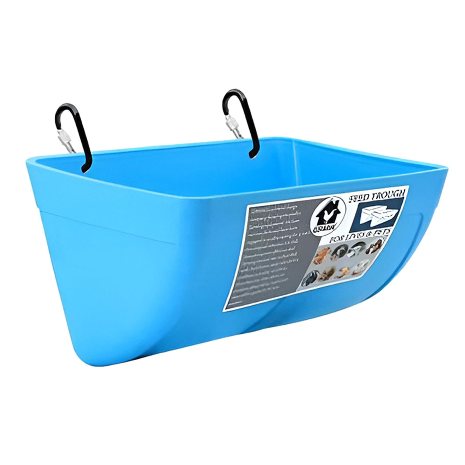 perfeclan Waterer, Bucket, Feeding Trough, Feeding Bowl, Automatic Feeder, Hanging Fence, Feeding Trough for Cats, Piglets, Hamsters, Small Animals Outdoor Black