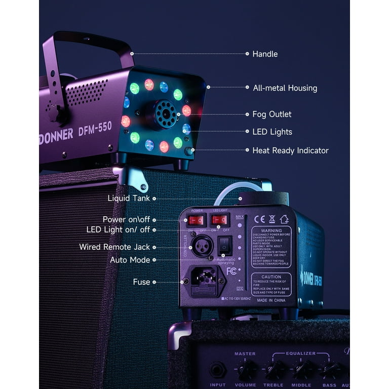Free Shipping! Donner Fog Machine with Lights 600W 3000 CFM 13
