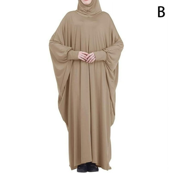 Ramadan Musulman une Pièce Robe de Prière Vêtement Femmes à Capuche Plein Abaya X9S4