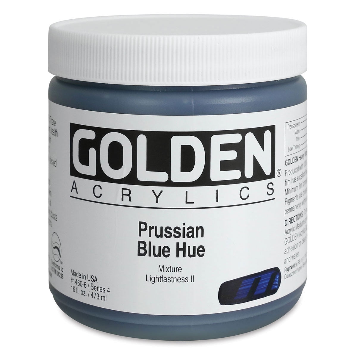 Golden Heavy Body Artist Acrylic, 16 oz, Prussian Blue Hue