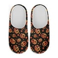 thumbnail image 2 of Psesaysky Mexican Pumpkin Skull Print Indoor House Slipper for Woman Closed Toe Slide Lightweight Material Bedroom Shoes for Winter, Size 10.5-11.5, 2 of 7