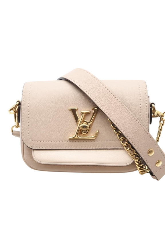 Pre-Owned LOUIS VUITTON Lockme Tender M58554 2-way shoulder bag in greige, beige, cream, and...