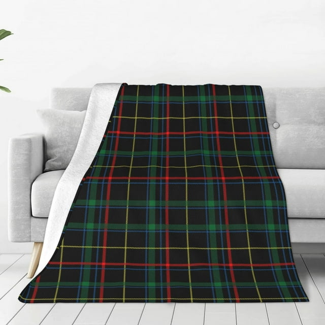 KLL Buffalo Plaid Dark Green Pattern Fleece Throw Blanket,Fleece Throw Blankets for Couch & Bed All Season Use-40"x30"