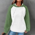 thumbnail image 2 of JIA JIA SHUANG Women's Casual Hoodies Lightweight Long Sleeve Drawstring Pullover Top Loose Color Block Sweatshirt with Pocket, 2 of 5