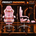 thumbnail image 3 of Ergonomic Gaming Chair with Footrest, High Back PU Leather Computer Video Game Desk Chair with Lumbar Support and Headrest, Reclining Swivel Executive Office Chair, 3 of 8