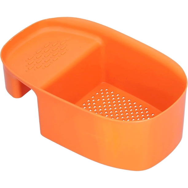 Colador de malla para fregadero de cocina, cesta de drenaje, cesta de drenaje multifunción, cesta de lavado de residuos, escurridor de frutas y verduras, filtro sobrante para usar (arancia)