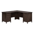 thumbnail image 1 of Pemberly Row Coastal Engineered Wood L-Shaped Computer Desk in Coffee Oak, 1 of 18