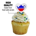 thumbnail image 3 of Tea Party Movement Political Heart Love Cupcake Picks Toppers Decoration Set of 6, 3 of 6