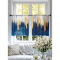 thumbnail image 4 of Abstract Color Block Sheer Curtains 54 Inches Long 2 Panels Navy Block Impressionist Style Light Filtering Semi Sheer Window Curtains Drapes for Bedroom Living Room 52"x54", 4 of 7