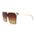 thumbnail image 6 of Womens Squared Rectangular Butterfly Fashion Plastic Sunglasses Peach - Brown, 6 of 8