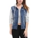 thumbnail image 5 of CHAQUETA DE DENIM LAVADO PARA MUJER INSPIRE CHIC CON MANGAS DE CONTRASTE Y CAPUCHA CON CORDÓN TALLA XXX-LARGE AZUL OSCURO, 5 of 6