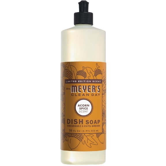 Mrs. Meyer's Clean Day Dish Soap Acorn Spice - Liquid Dish Detergent - 16 fl oz