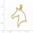thumbnail image 2 of Collier Tête de Cheval en Or Jaune 14k Pendentif Animal Mule Ne, 2 of 6