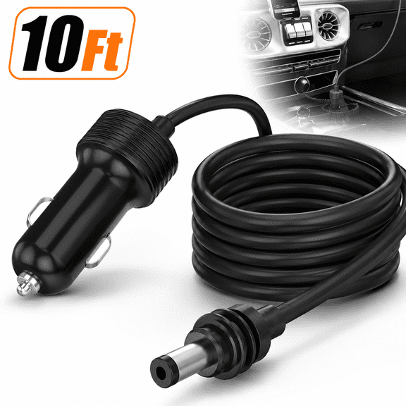 Emlimny Starlink Mini Cable 12V Power Cable 3M/10FT, Starlink Mini Accessories 16AWG Cigarette Lighter to DC Cord, 12V-48V Car Charger Car Adapter