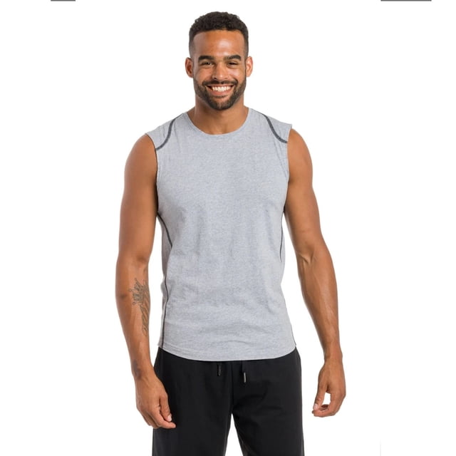 EGNMCR Tank Tops Men Sleeveless Men's Vest Stitching Contrast Color Loose Basic Sports T-shirt