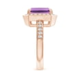 thumbnail image 3 of ANGARA Natural 2.9 Ct. Amethyst with Diamond Halo Engagement Ring in 14K Rose Gold for Women (Ring Size: 7.5), 3 of 9
