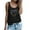 Black, variant on AOOCHASLIY Summer, Women's Trendy Casual Sports Solid Color Round Neck Colorful Sequin Printed Vest Top