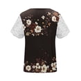 thumbnail image 5 of LIBRCLO Womens T-Shirts Short Sleeve Lace V-Neck Printed Shirts Fashion Casual Summer Tops, 5 of 5