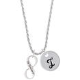 thumbnail image 1 of Delight Jewelry Silvertone Te Quiero Infinity Sign Silvertone Script Initial Disc - I - Charm Necklace, 20"+3", 1 of 4