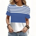 thumbnail image 5 of Ihhxva Women's Tops Moisture-Wicking Striped Crewneck Tee Fit Nautical Print T-Shirt Casual Summer Cotton Loose Style S-2XL, 5 of 7