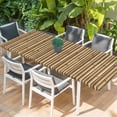 thumbnail image 2 of Country Farmhouse Table Cloths for 8 Foot Rectangle Tables, Vintage Plants Lines Pattern Brown Patio Waterproof Elastic Fitted Tablecloths, Washable Rectangular Table Cover for Camping, 2 of 8
