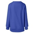 thumbnail image 4 of Crewneck Sweatshirts Women, Comdrip Women's Oversized Sweatshirts Crewneck Long Sleeve Pullover Shirts Side Zipper 2025 Fall Clothes Womens Crewneck Sweatshirt Dark Blue XL, 4 of 7