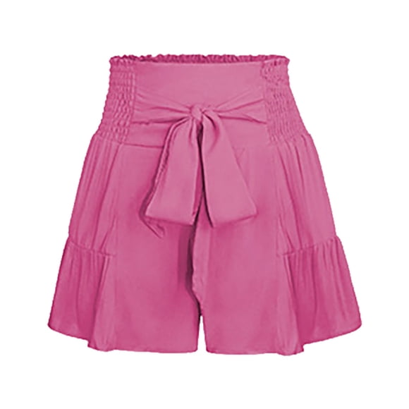 TrendOFT Summer Shorts For Women Casual Personality Fashion Wide Leg Culottes Exquisite Design Lounge Shorts Womens Athletic Shorts Pink M