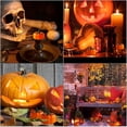 thumbnail image 6 of Marryso 12pc Halloween Battery Operated LED Pumpkin Candle Lights Set with Flickering Flames and Spider Web Designs, Flameless Candles for Indoor Outdoor Party Decorations, 6 of 9