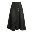 thumbnail image 5 of ZHOGXU Modern Midi Skirts For Womens Solid Color High Waist Wrap Button Front With Slit Outdoor Shopping Dating, 5 of 5