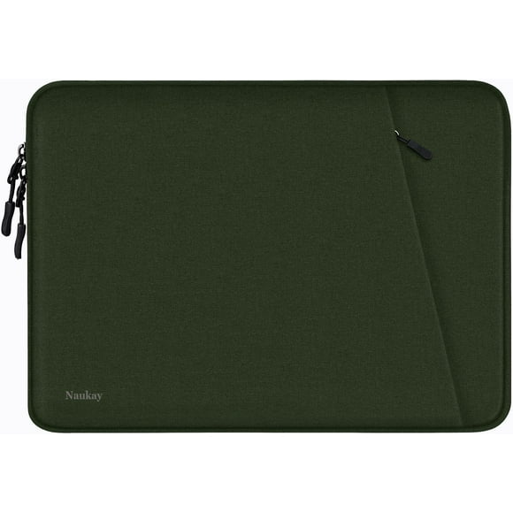 Funda para portátil Naukay de 15.6 pulgadas, color verde militar, impermeable
