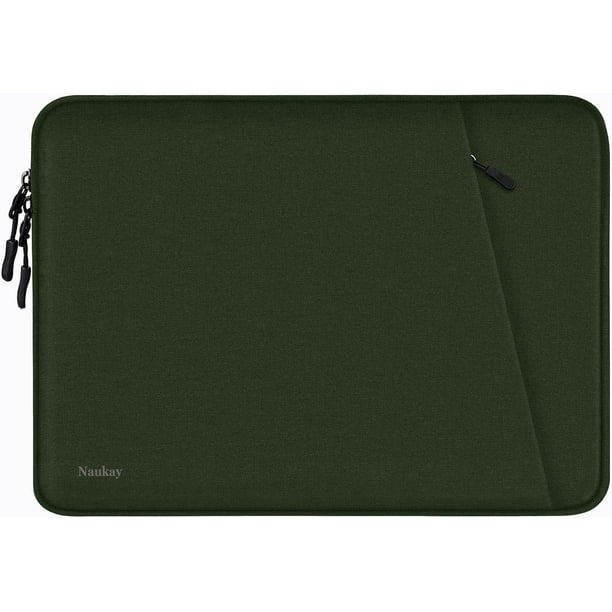 Funda para portátil Naukay de 15.6 pulgadas, color verde militar, impermeable