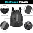 thumbnail image 2 of Bocaoying 2 Pcs 3-Compartment Sports Drawstring Backpack, Water-Resistant Gym Bag with Wet/Dry Separation, Side Pockets & Zipper Pocket, Lightweight Swim Soccer Basketball Sack, 2 of 7