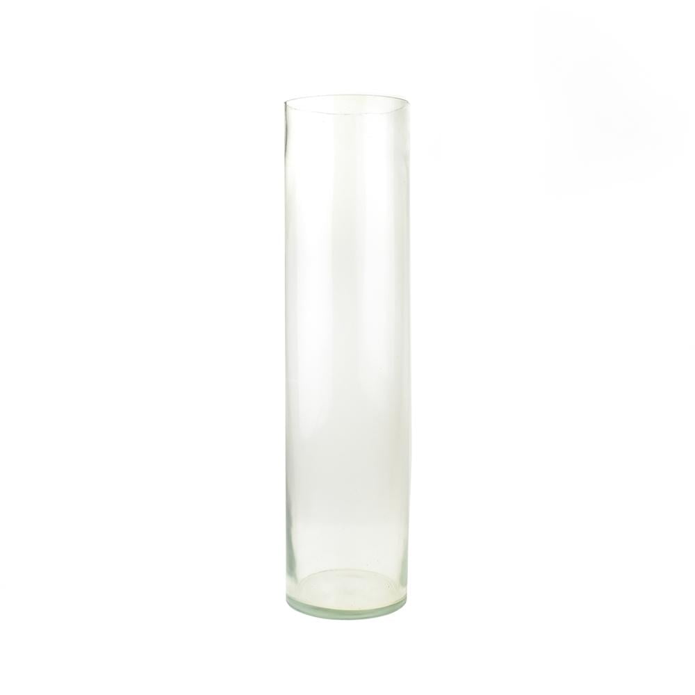 boxed New 40cm Tall Cylinder Clear Glass Vase 40cm x 10cm 