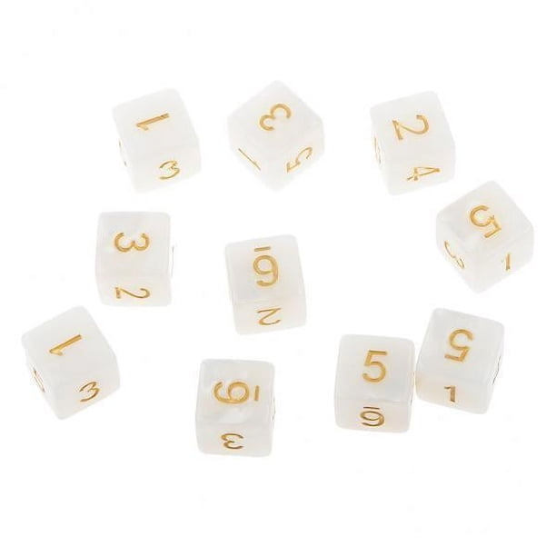 4x10 Uds Dados De Seis Caras D6 Jugando D&D RPG Juegos De Fiesta Dados Blancos