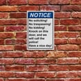 thumbnail image 5 of Industrial Caution Sign No Solicitation Sign (No soliciting! No trespassing! No kidding! Knock on this door, and we will call the police! Have a nice day!) 8 in" x 12 in" UV Resistant Sign, 5 of 7