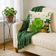 thumbnail image 6 of VBBHG St Patricks Day Shamrock Dwarf Gnome Pillow Cover, 17.71x17.71 Inch Clover Gold Coins Tiny Ladybug Cushion Case Decoration for Sofa Couch, 6 of 6