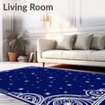 thumbnail image 2 of ODIKA 6'x9' Machine Washable Non-Slip Area Rug, Starry Night Celebration Jubilant Seasonal Welcome High Traffic Rug with Pad, Blue, 608563, 2 of 8