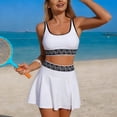 thumbnail image 2 of GEWSEY Womens High Waisted Bikini Sets Two Piece Tummy Control Swim Skirt Color Block Skirted Swimsuit 2026 (White, S), 2 of 6