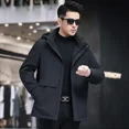 thumbnail image 3 of Chaqueta de plumas para hombre con capucha y forro de piel de conejo nano extraíble, ropa de diseñador para hombre, chaqueta acolchada para hombre, abrigo de invierno para hombre, 3 of 5