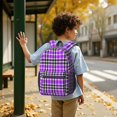thumbnail image 6 of Purple and Black Checkered Pattern 17" School Backpacks for Teens,Waterproof Oxford Fabric,S-Shape Padded Straps for School,Travel,Hiking,Camping, 6 of 6